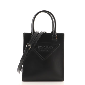 Prada Logo Drill Tote Leather Mini