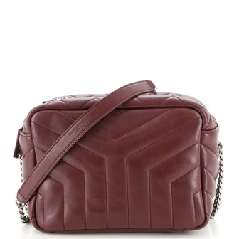 Saint Laurent LouLou Bowling Bag Matelasse Chevron Leather Small