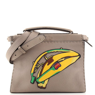 Fendi Selleria Peekaboo Fit Bag Leather with Applique Mini