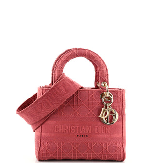 Christian Dior Lady D-Lite Bag Cannage Embroidered Canvas Medium