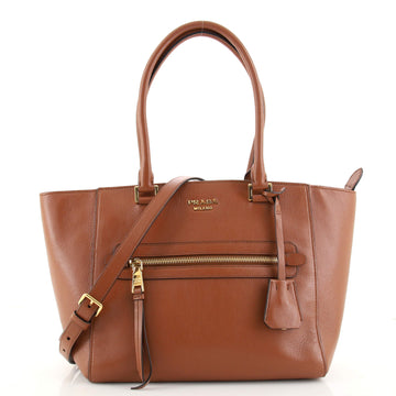 Prada Front Pocket Convertible Tote Glace Calf Small