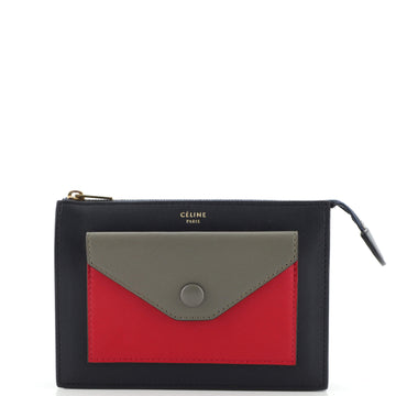 Celine Pocket Envelope Clutch Leather Mini