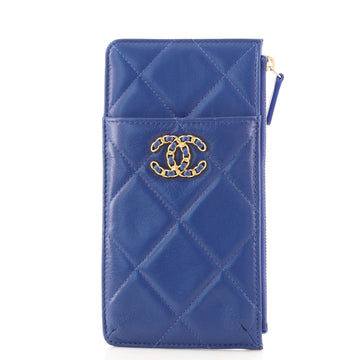 Chanel 19 Vertical Phone Case Pouch Quilted Goatskin