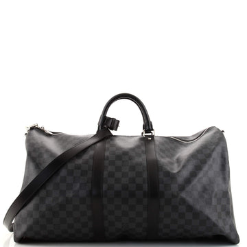 Louis Vuitton Keepall Bandouliere Bag Damier Graphite 55