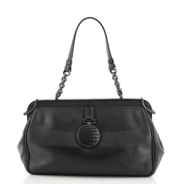 Bottega Veneta Frame Shoulder Bag Printed Glazed Leather Medium