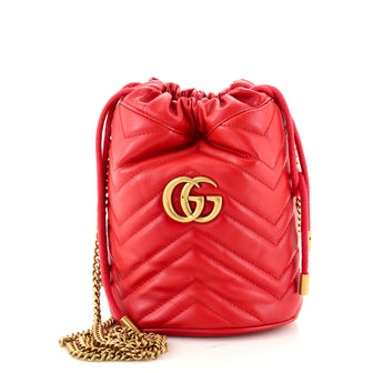 Gucci GG Marmont Bucket Bag Matelasse Leather Mini