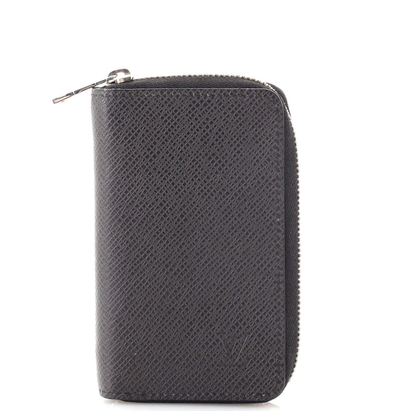 Louis Vuitton Taiga Zippy Coin Purse Vertical M30511 Black Leather