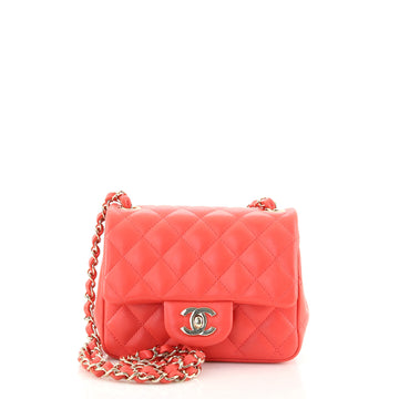 Chanel Square Classic Single Flap Bag Quilted Lambskin Mini