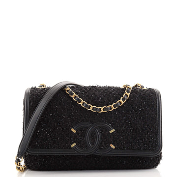 Chanel Filigree Flap Bag Quilted Tweed Medium