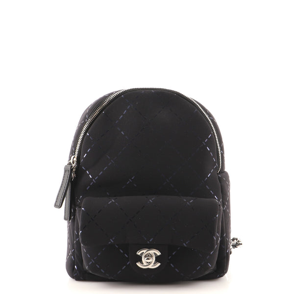 Chanel CC Pocket Backpack Printed Nylon Mini Black 149902356