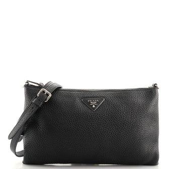 Prada Flat Zip Crossbody Bag Vitello Daino Mini