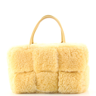 Bottega Veneta Arco Tote Intrecciato Shearling Small