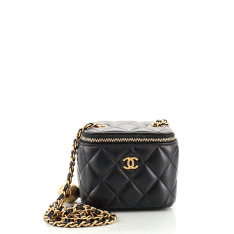 Chanel Pearl Crush Vanity Case with Chain Quilted Lambskin Mini