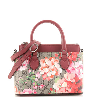 Gucci Linea A Convertible Tote Blooms Print GG Coated Canvas Mini