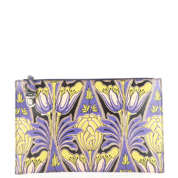 Prada Push Lock Zip Pouch Printed Saffiano Medium