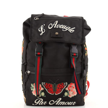 Gucci Techpack Backpack Embroidered Techno Canvas Small