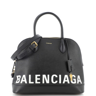 Balenciaga Logo Ville Bag Leather Medium