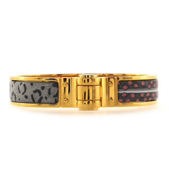 Hermes Hinged Bracelet Printed Enamel Thin
