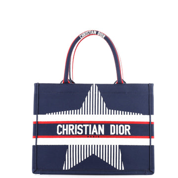 Christian Dior Dioralps Book Tote Embroidered Canvas Small