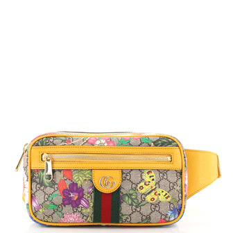 Gucci Ophidia Belt Bag Flora GG Coated Canvas Medium