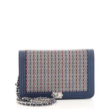Chanel Boy Wallet on Chain Crystal Embellished Leather
