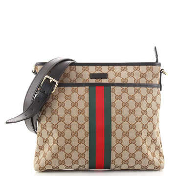 Gucci Front Pocket Web Messenger GG Canvas Small