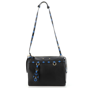 Louis Vuitton Speedy Amazon Bag Leather with Monogram Canvas MM