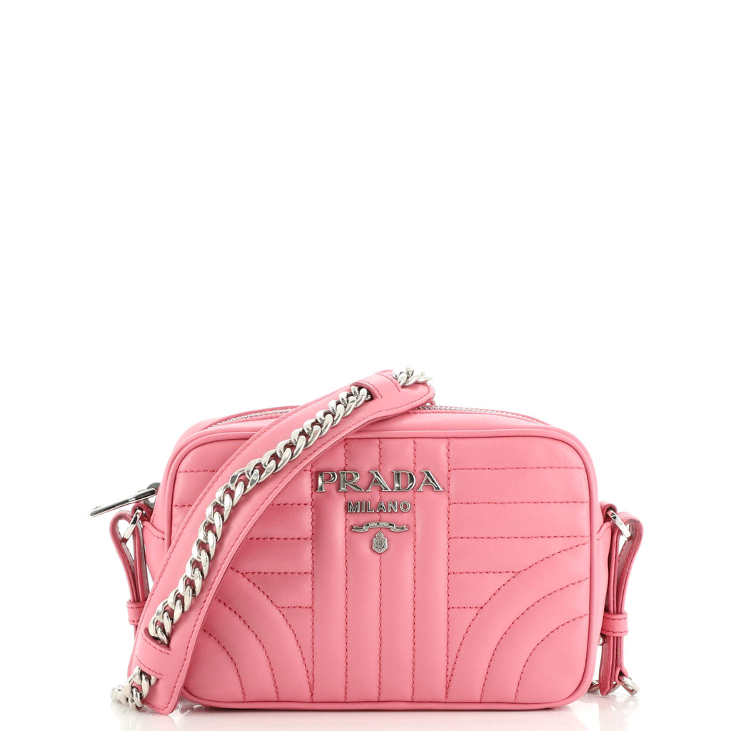 Prada Pink Diagramme Leather Camera Crossbody Bag Prada