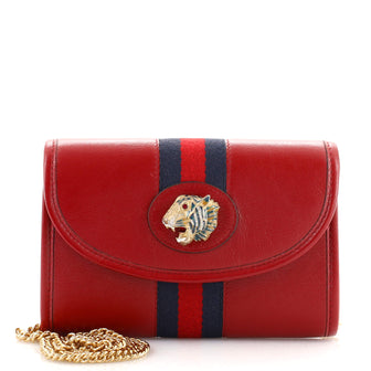 Gucci Rajah Web Chain Shoulder Bag Leather Mini