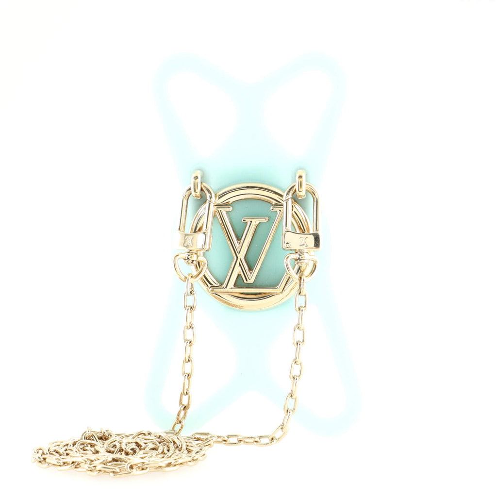 Louis Vuitton Louise Phone Holder Silicone with Metal Chain
