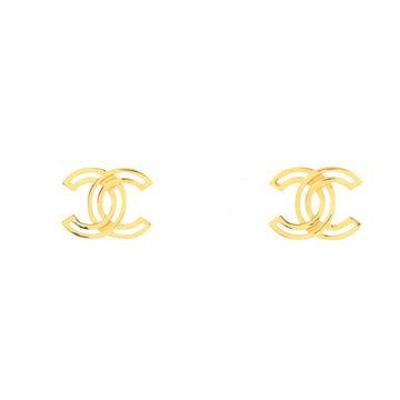 Chanel Cut Out CC Stud Earrings Metal