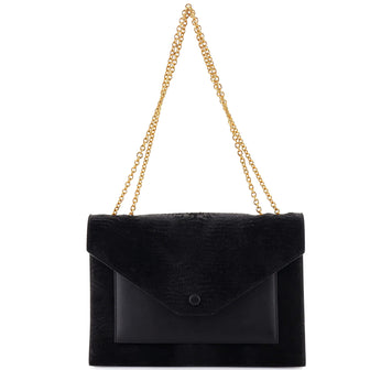 Celine Pocket Envelope Wallet on Chain Pony Hair and Leather Large