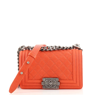 Chanel Boy Flap Bag Quilted Caviar Small