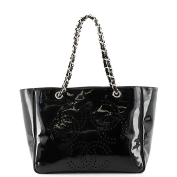 Chanel Triple CC Tote Perforated Patent Medium
