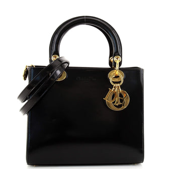 Christian Dior Vintage Lady Dior Bag Patent Medium