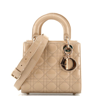 Christian Dior Lady Dior Bag Cannage Quilt Patent Small