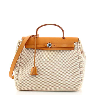 Hermes Herbag Toile and Leather PM