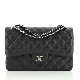 Classic Double Flap Bag Quilted Caviar Jumbo