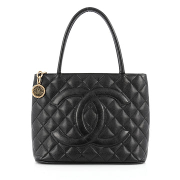 Chanel Medallion Tote Quilted Caviar Black