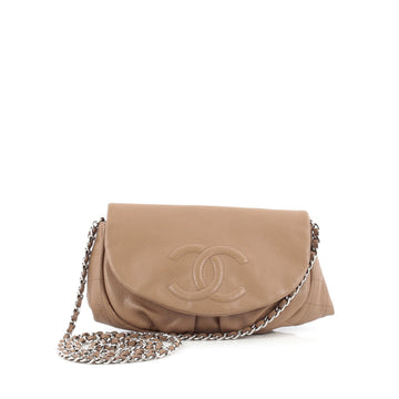Chanel Half Moon Wallet on Chain Caviar brown