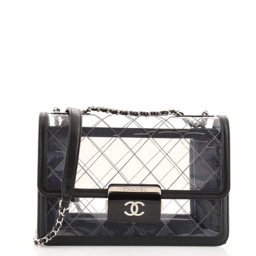 Chanel Beauty Lock Flap Bag Quilted PVC With Lambskin Large