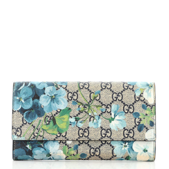 Gucci Continental Wallet (Outlet) Blooms Print GG Coated Canvas
