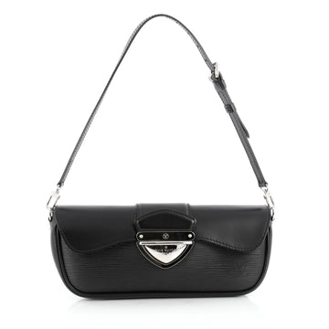 Louis Vuitton Montaigne Clutch Epi Leather Black