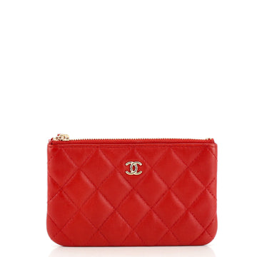 Chanel Classic O Case Pouch Quilted Lambskin Mini