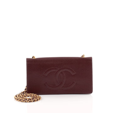 Chanel Timeless Wallet on Chain Caviar Red