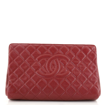 Chanel Timeless CC Clutch Quilted Caviar Large