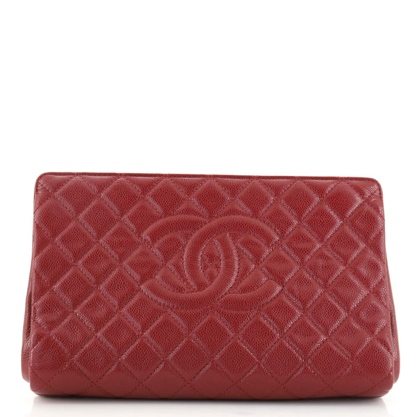 Chanel Timeless CC Clutch Quilted Caviar Large Red 1500231