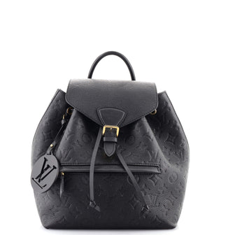 Louis Vuitton Black Monogram Empreinte Leather Montsouris Backpack