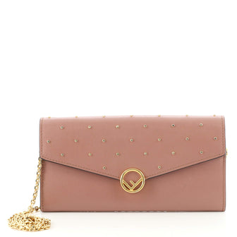 Fendi F is Fendi Continental Chain Wallet Studded Leather