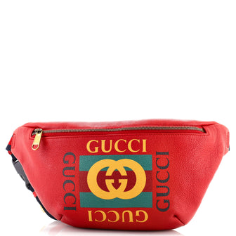 Gucci Logo Belt Bag Printed Leather Medium